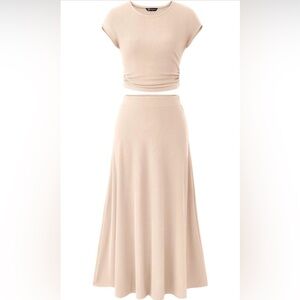 Elegant Tan Women's Skirt and top set